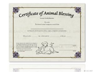 Animal Blessing Certificates