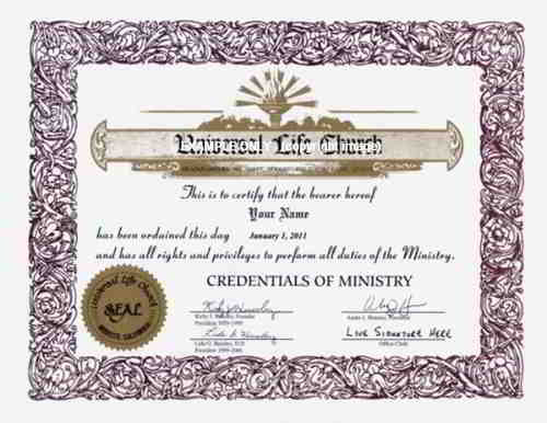 ULC Ordination Credential - ulc.net